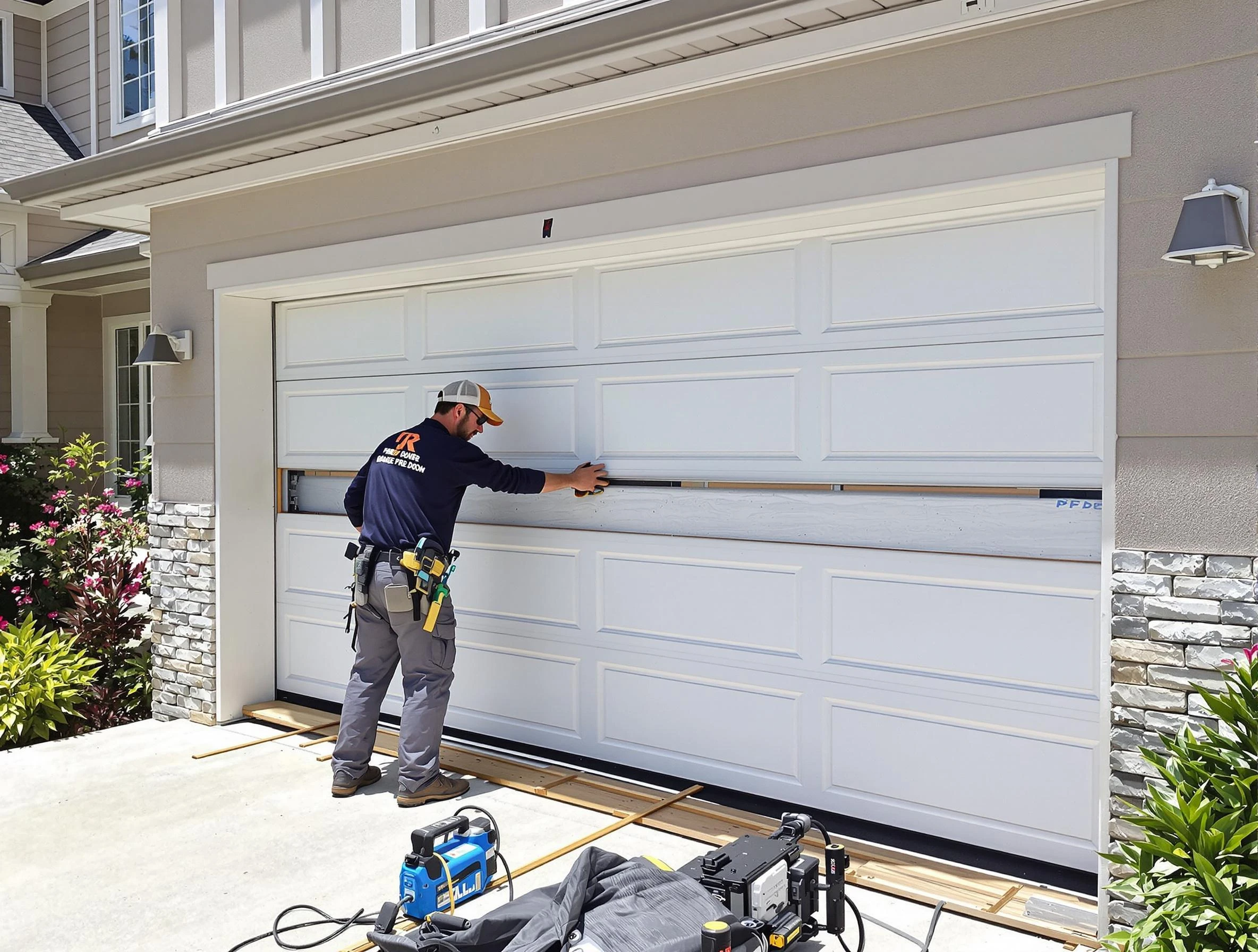 Forest Park Garage Door Repair team performing complete garage door replacement at Forest Park residence