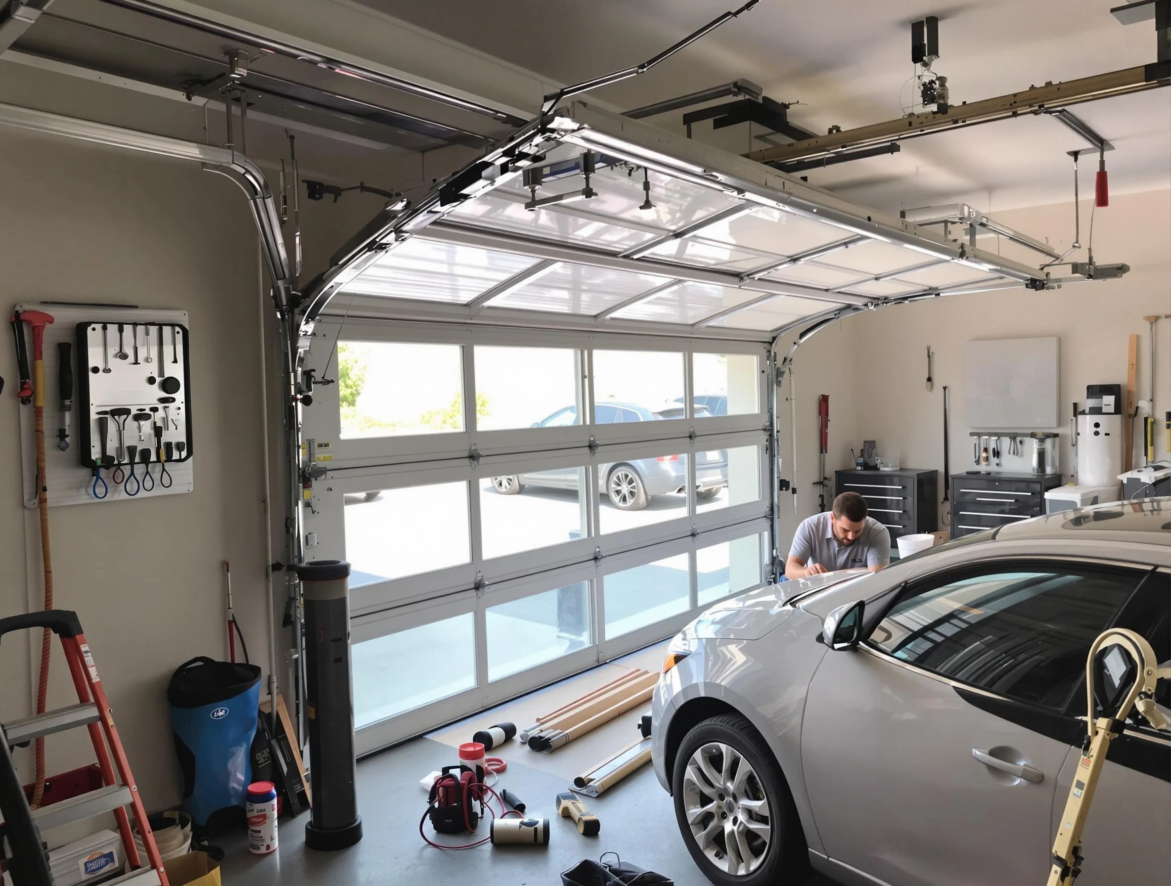 Garage door noise reduction service by Forest Park Garage Door Repair in Forest Park