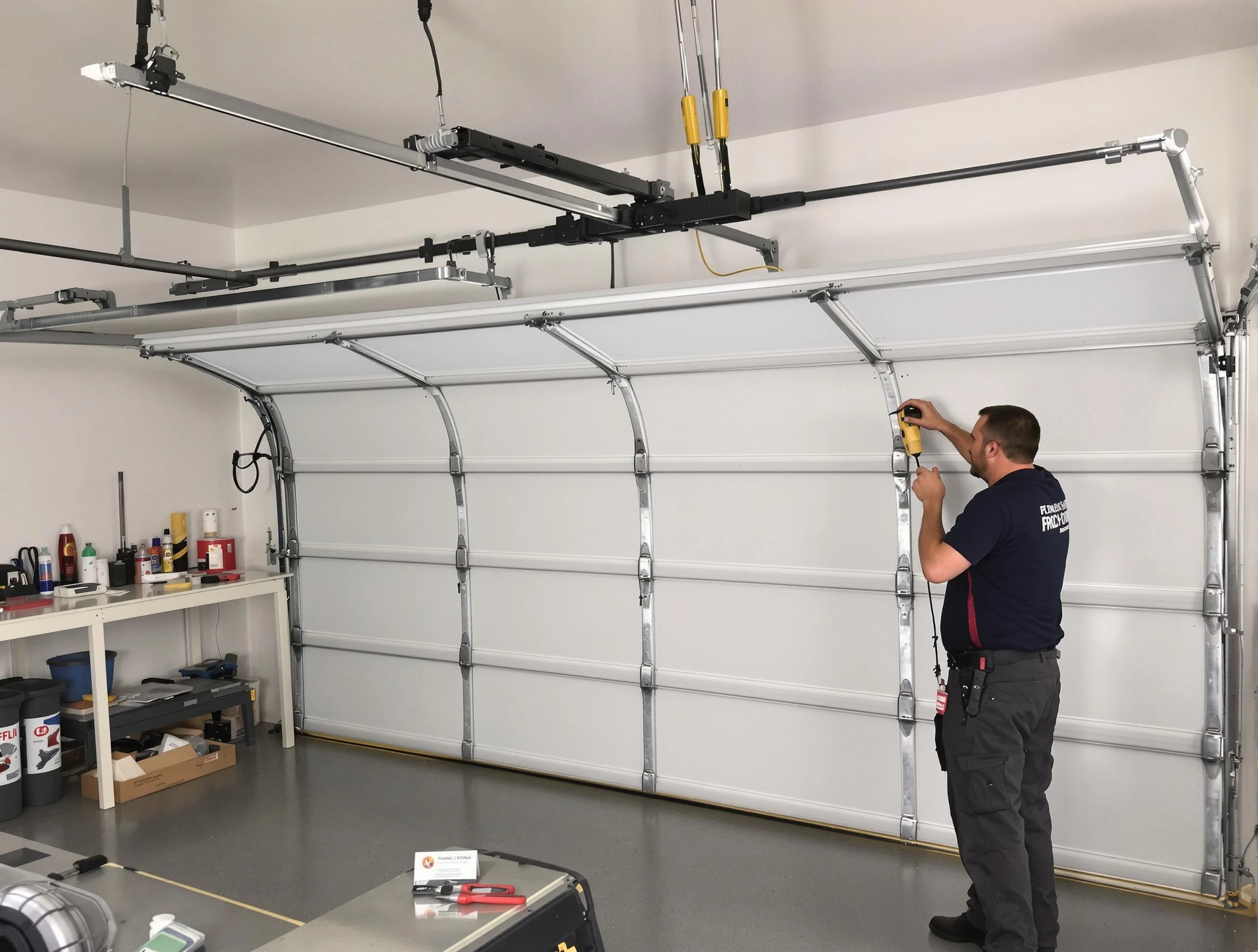 Forest Park Garage Door Repair certified technician performing overhead door system repair in Forest Park